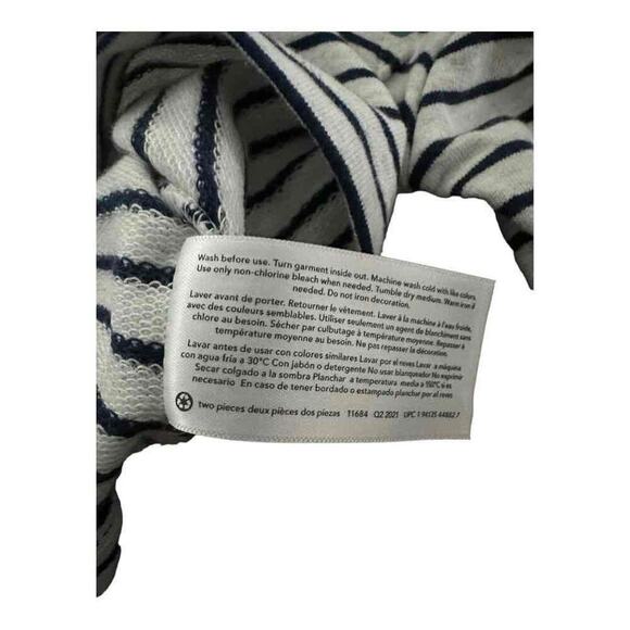 Carter's Girls Gray Striped Long Sleeve Floral Detail 100% Cotton Top 9M Baby - Picture 7 of 7